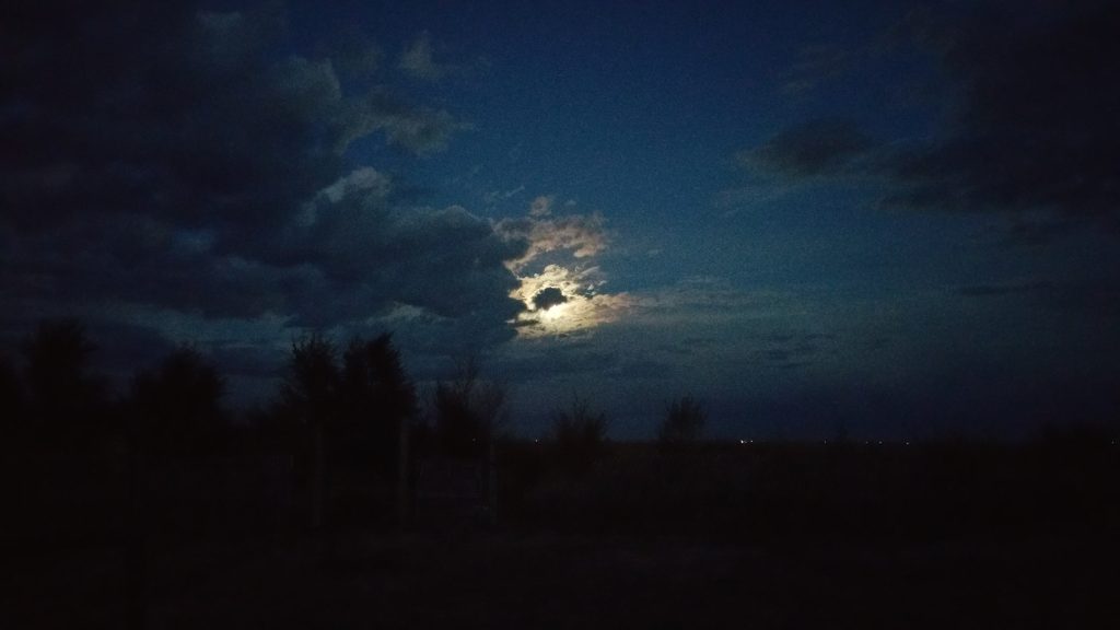 Moon and clouds at night